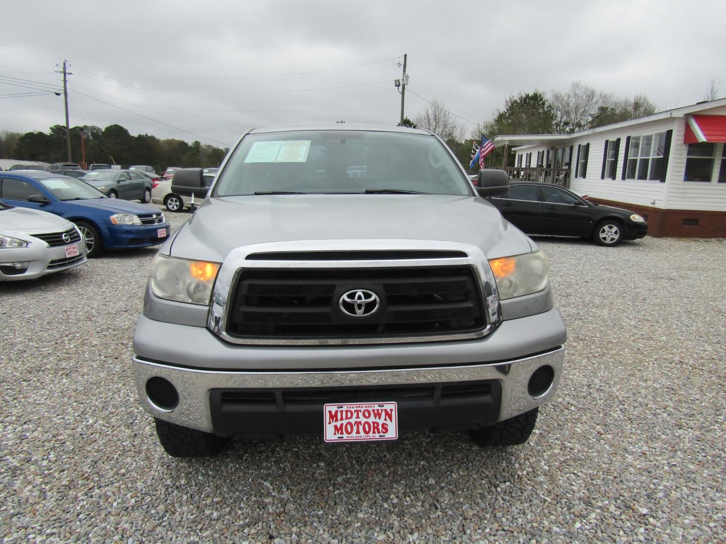 2013 Silver Toyota Tundra Tundra-Grade Double Cab 4.6L 4WD (5TFUM5F16DX) with an 4.6L V8 DOHC 32V engine, Automatic transmission, located at 15016 S Hwy 231, Midland City, AL, 36350, (334) 983-3001, 31.306210, -85.495277 - Photo#1